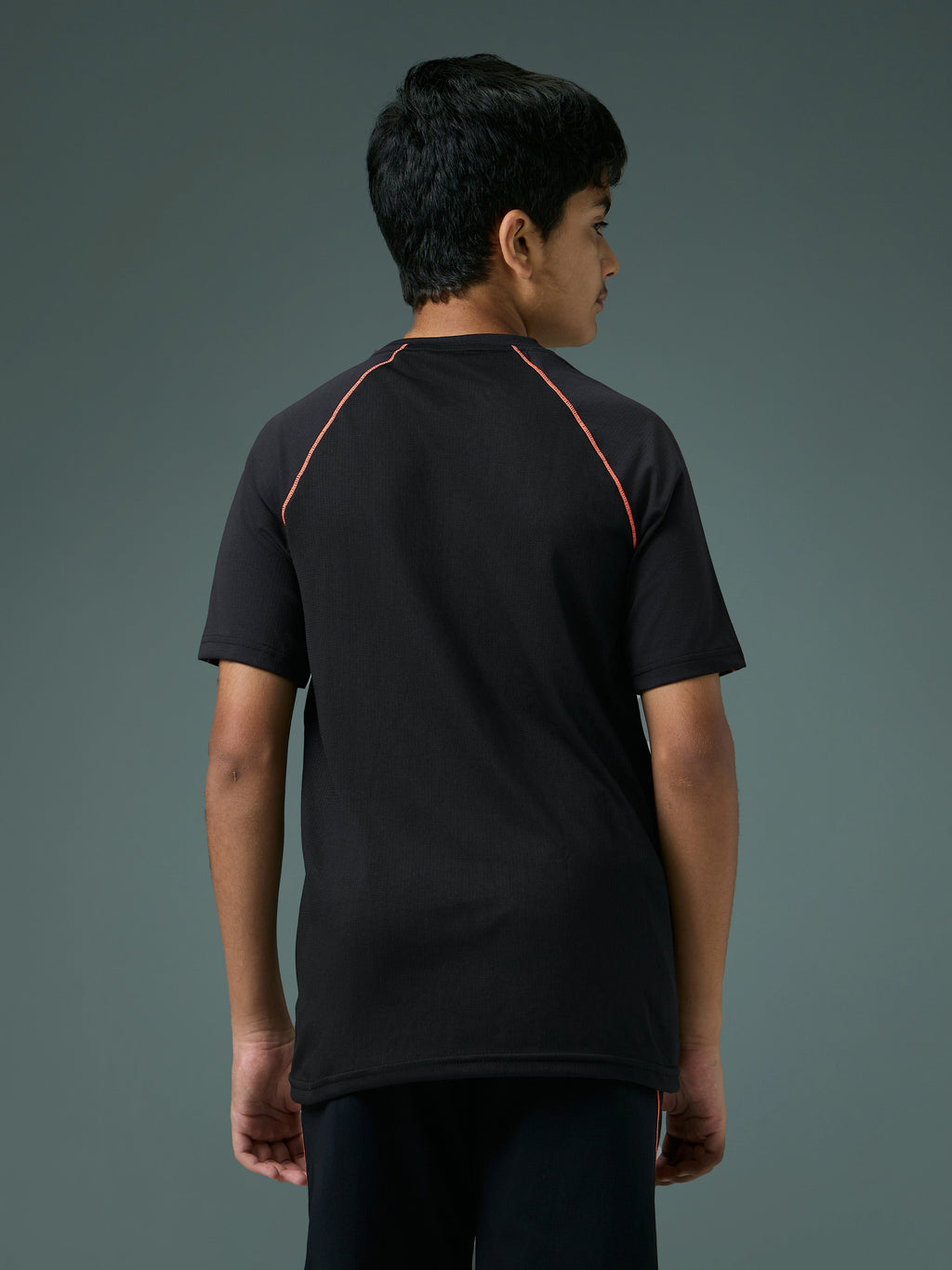 Technosport Kids Crew Neck Tshirt - B183 - BLACK