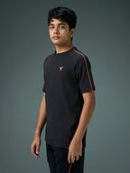 Technosport Kids Crew Neck Tshirt - B183 - BLACK