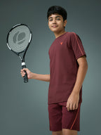 Technosport Kids Crew Neck Tshirt - B183 - CHOCOLATE TRUFFLE