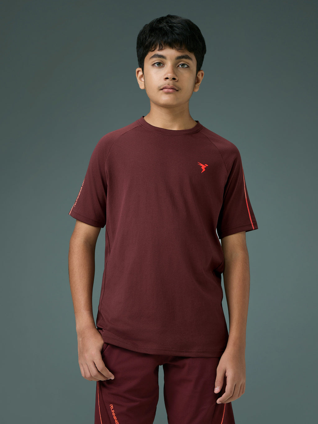 Technosport Kids Crew Neck Tshirt - B183 - CHOCOLATE TRUFFLE