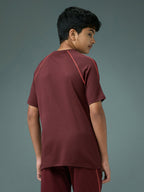 Technosport Kids Crew Neck Tshirt - B183 - CHOCOLATE TRUFFLE