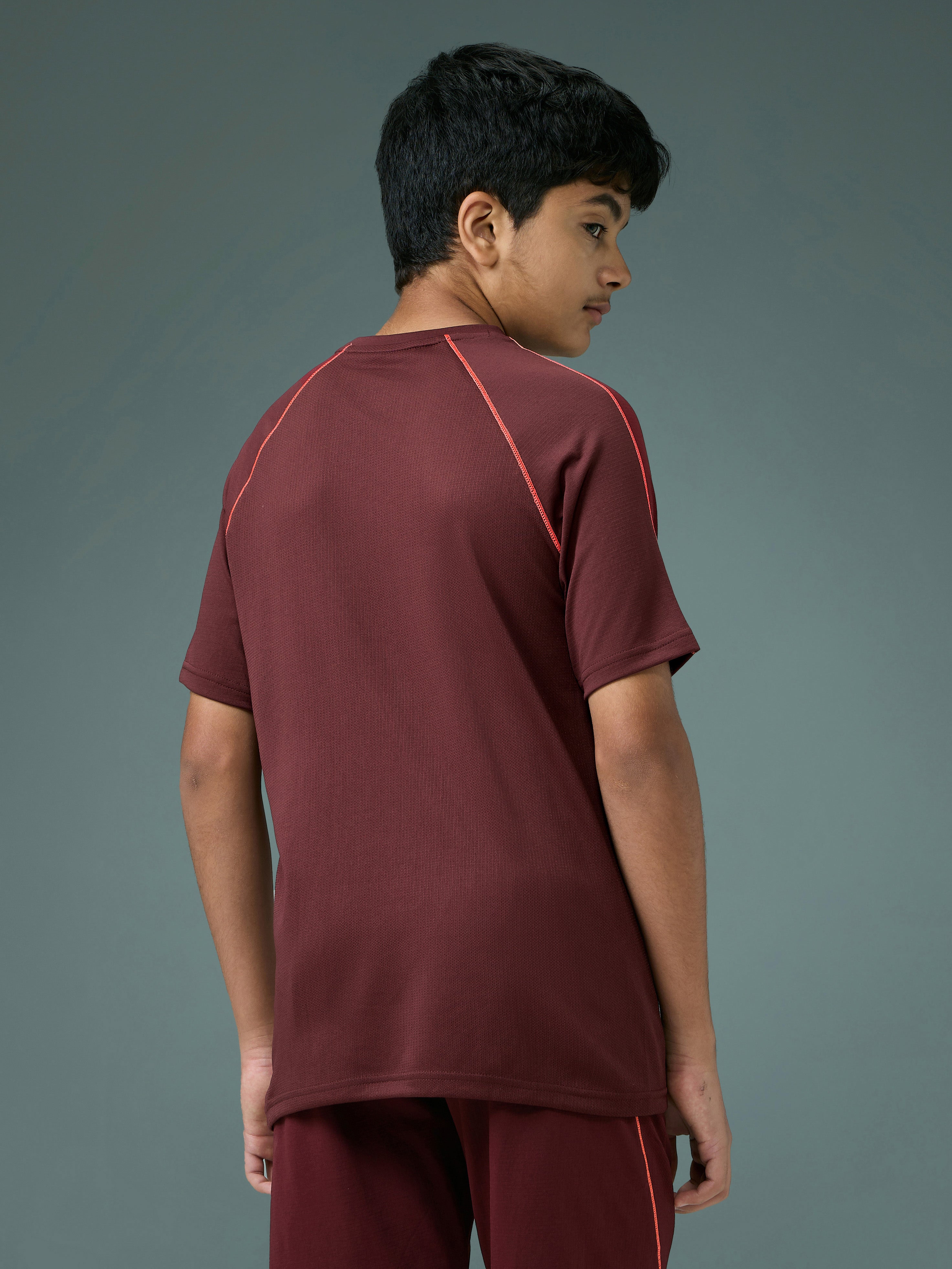 Technosport Kids Crew Neck Tshirt - B183 - CHOCOLATE TRUFFLE