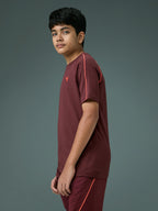 Technosport Kids Crew Neck Tshirt - B183 - CHOCOLATE TRUFFLE