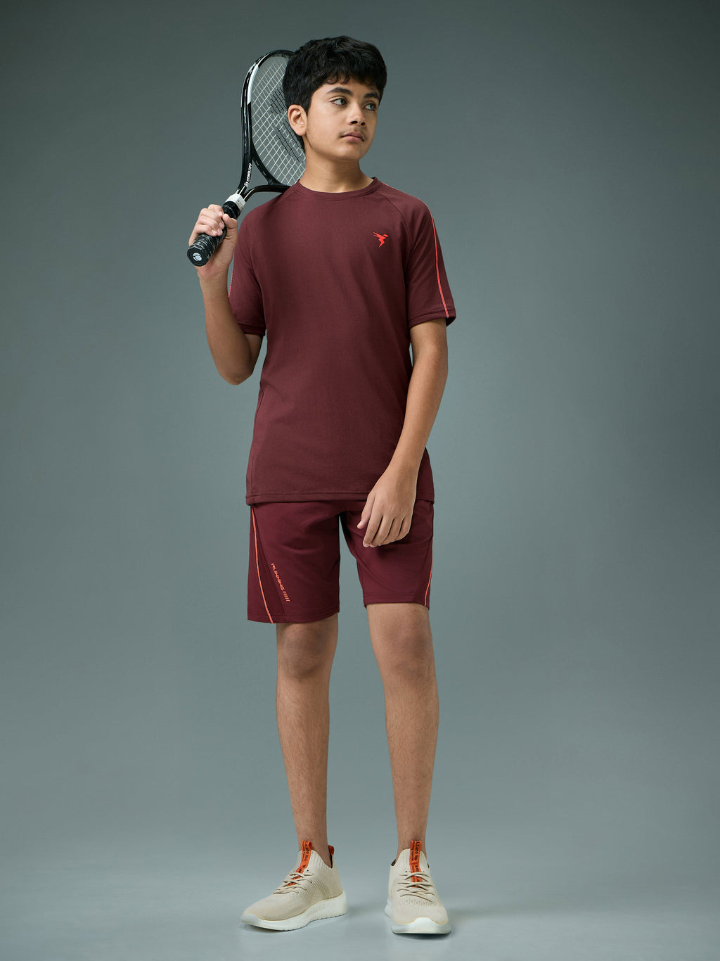 Technosport Kids Crew Neck Tshirt - B183 - CHOCOLATE TRUFFLE