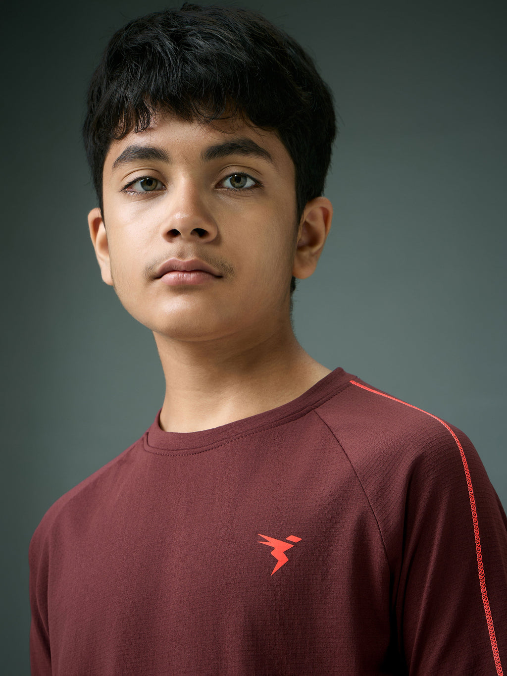 Technosport Kids Crew Neck Tshirt - B183 - CHOCOLATE TRUFFLE
