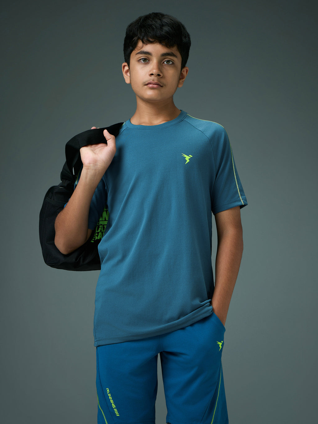 Technosport Kids Crew Neck Tshirt - B183 - HORIZON BLUE