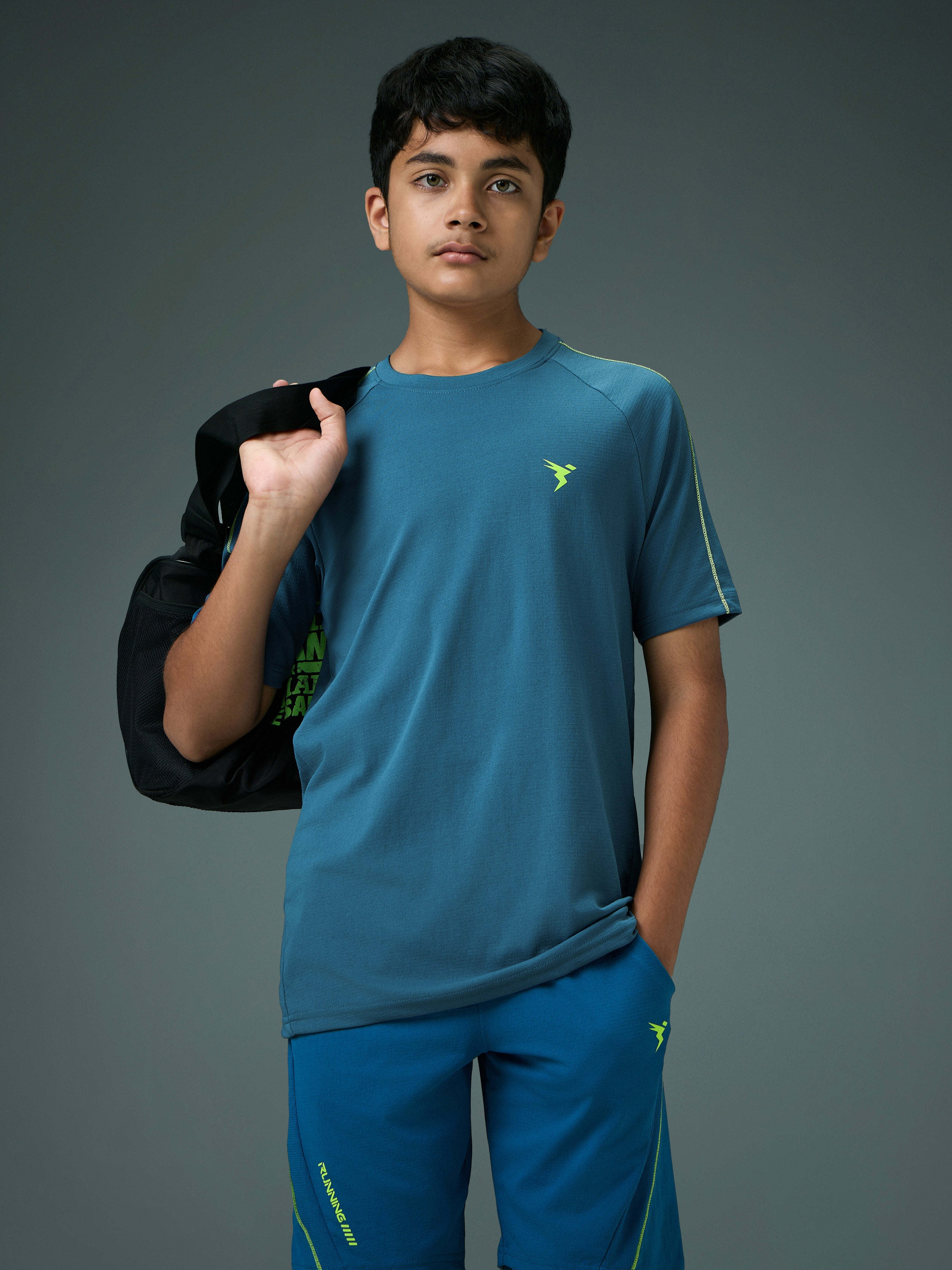 Technosport Kids Crew Neck Tshirt - B183 - HORIZON BLUE