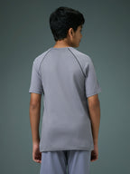 Technosport Kids Crew Neck Tshirt - B183 - LT GREY
