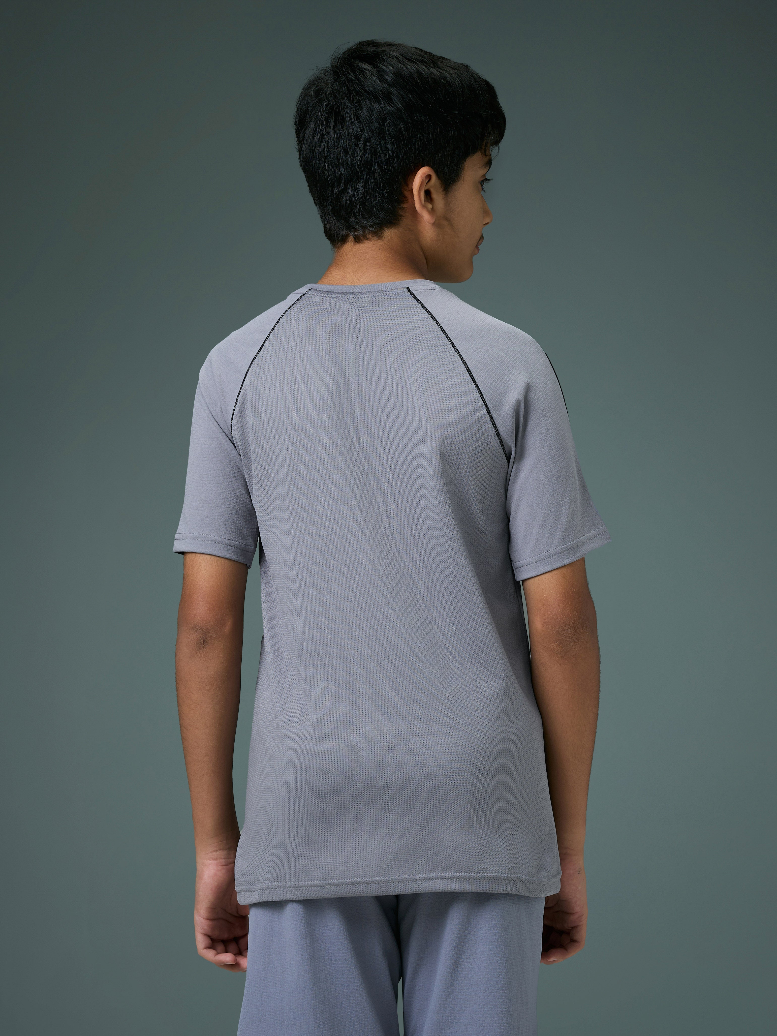 Technosport Kids Crew Neck Tshirt - B183 - LT GREY