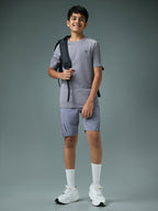 Technosport Kids Crew Neck Tshirt - B183 - LT GREY