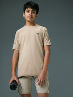 Technosport Kids Crew Neck Tshirt - B183 - OYSTER GRAY