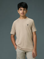 Technosport Kids Crew Neck Tshirt - B183 - OYSTER GRAY
