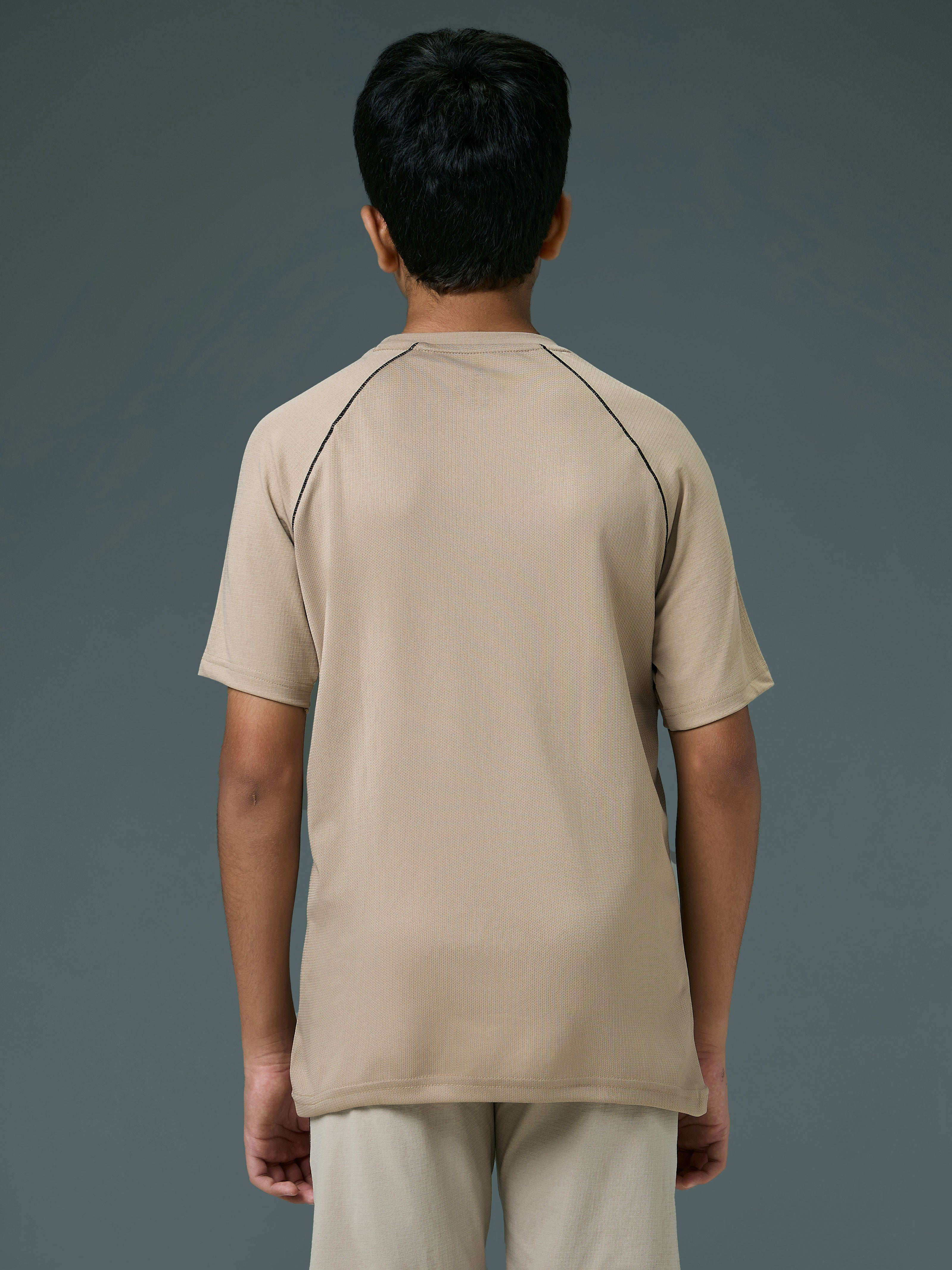 Technosport Kids Crew Neck Tshirt - B183 - OYSTER GRAY