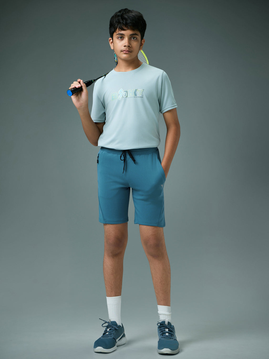 Technosport Kids Shorts (Cotflex) - B184 - HORIZON BLUE