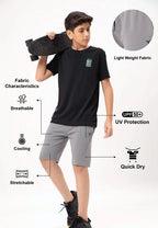 Technosport Kids Shorts (Cotflex) - B184 - LT GREY