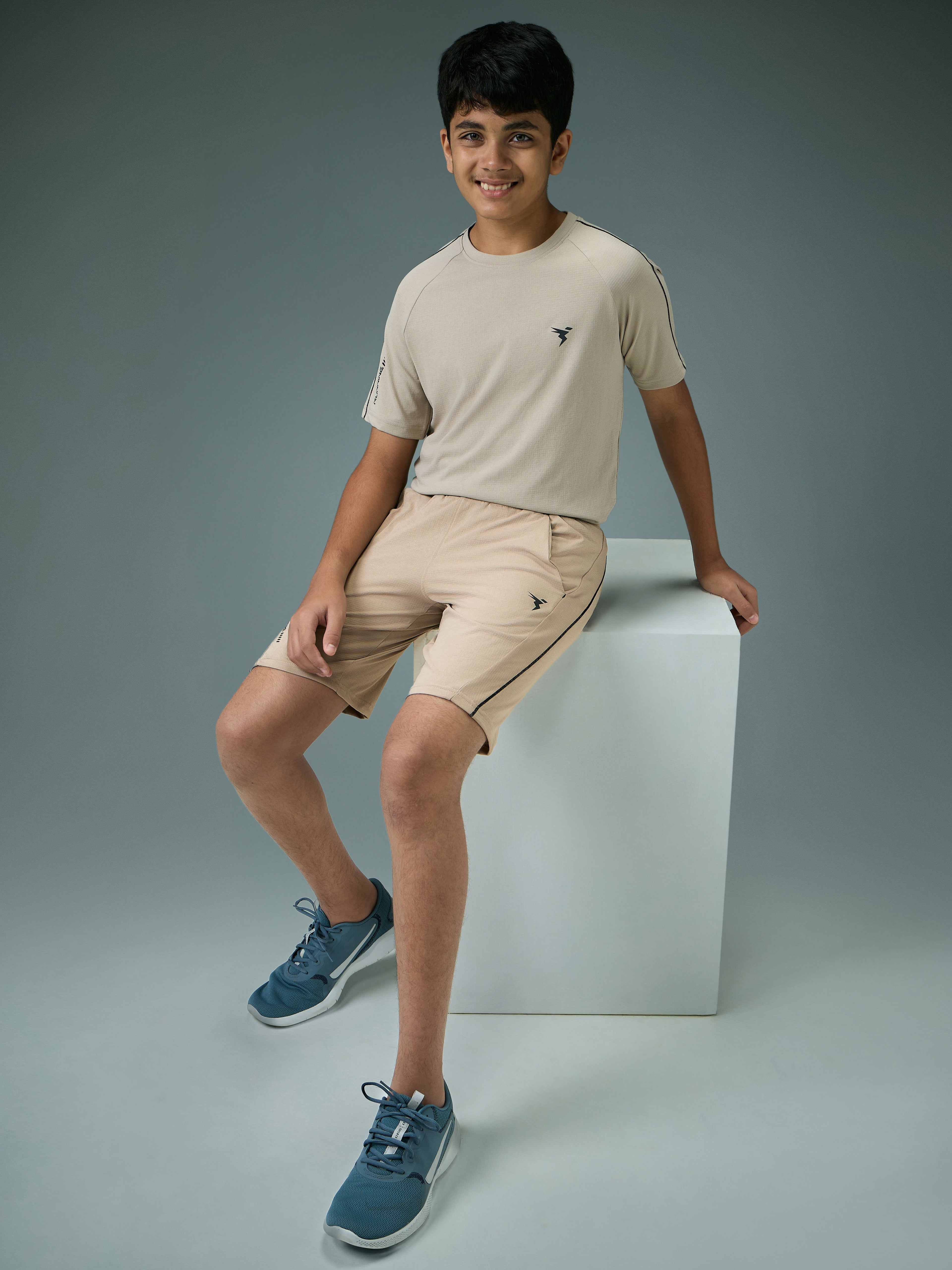 Technosport Kids Shorts (Cotflex) - B184 - OYSTER GRAY