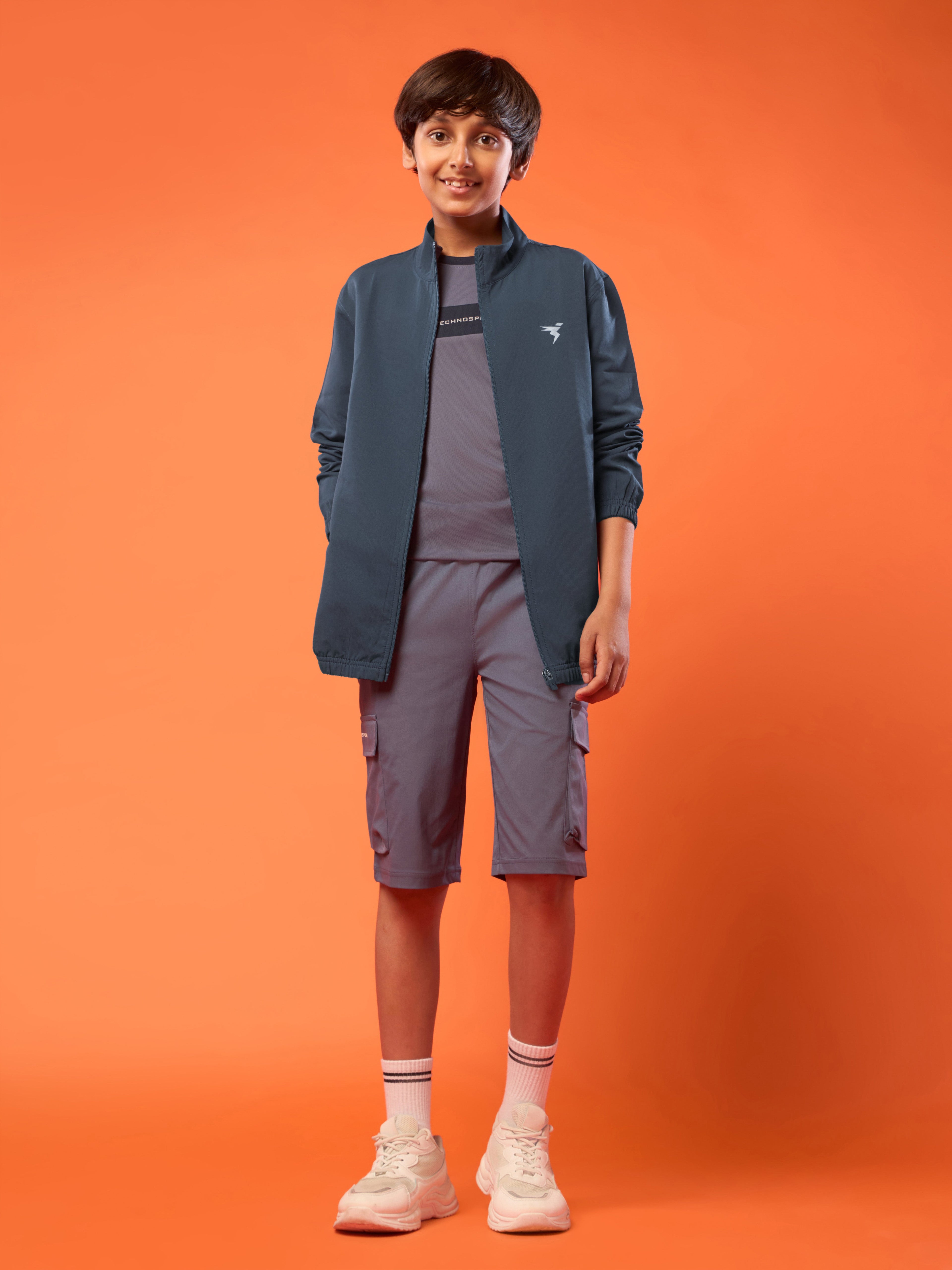 Technosport Kids Sports Jacket / Upper - BM86 - CARBON GREY