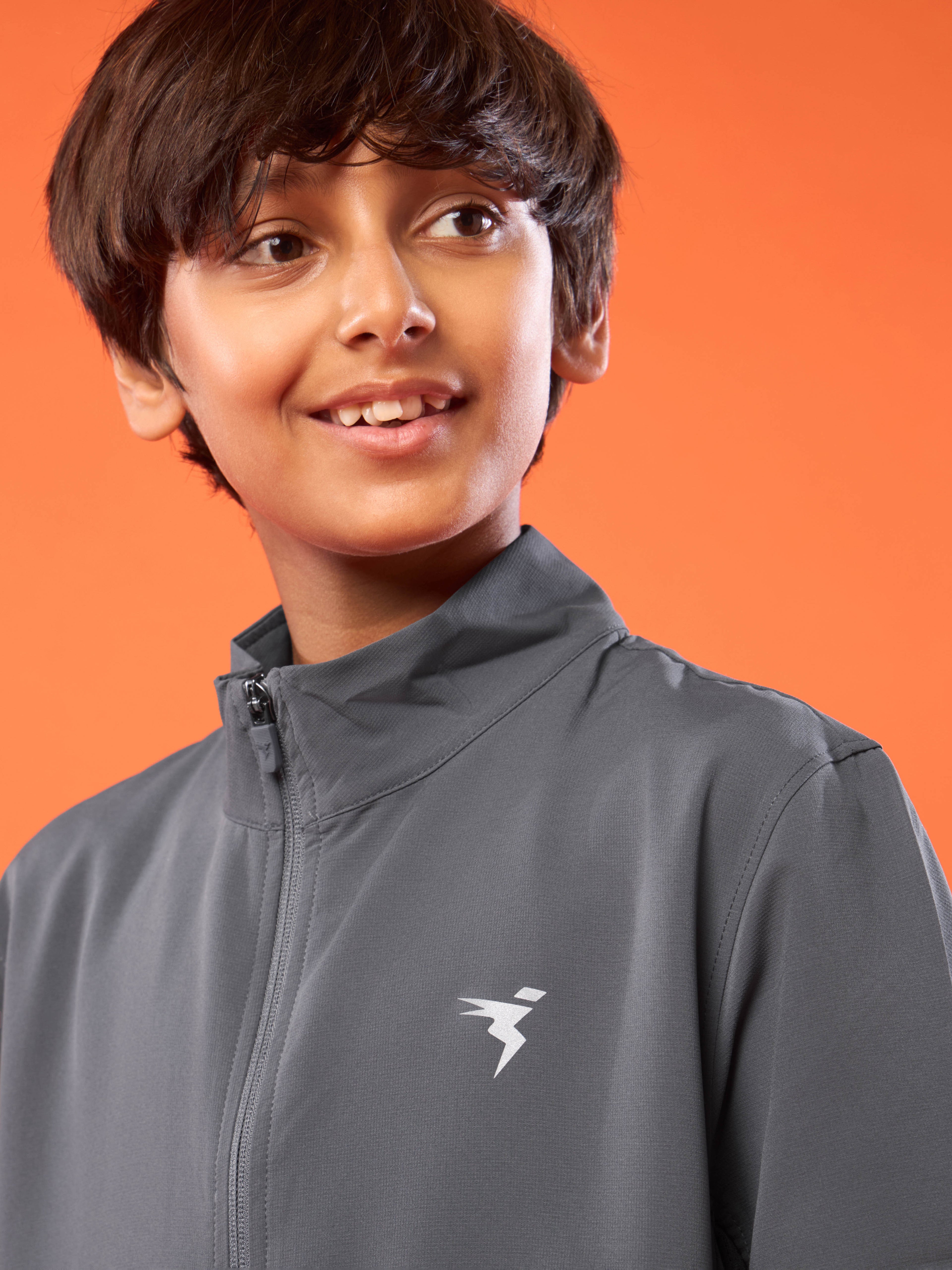 Technosport Kids Sports Jacket / Upper - BM86 - IRON GREY