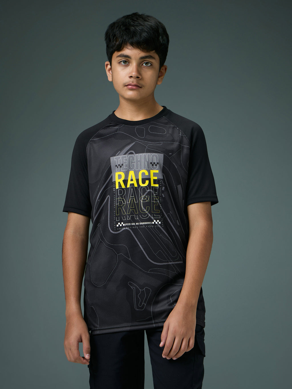 Technosport Kids Crew Neck Tshirt - BR121 - BLACK