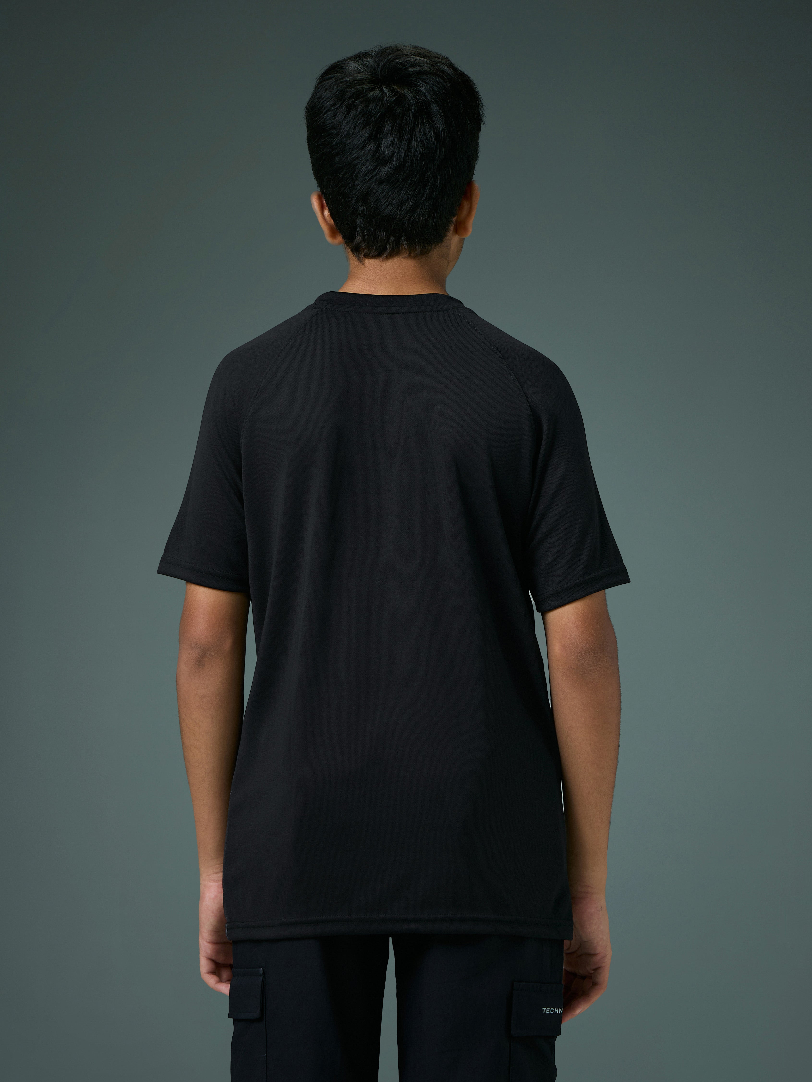 Technosport Kids Crew Neck Tshirt - BR121 - BLACK