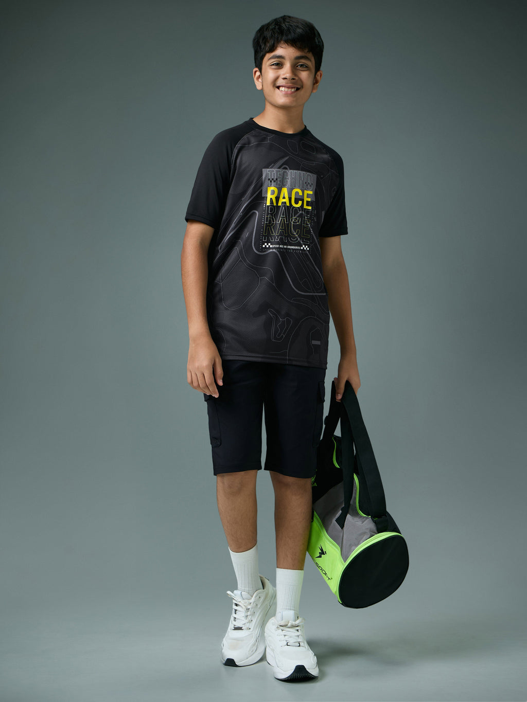 Technosport Kids Crew Neck Tshirt - BR121 - BLACK