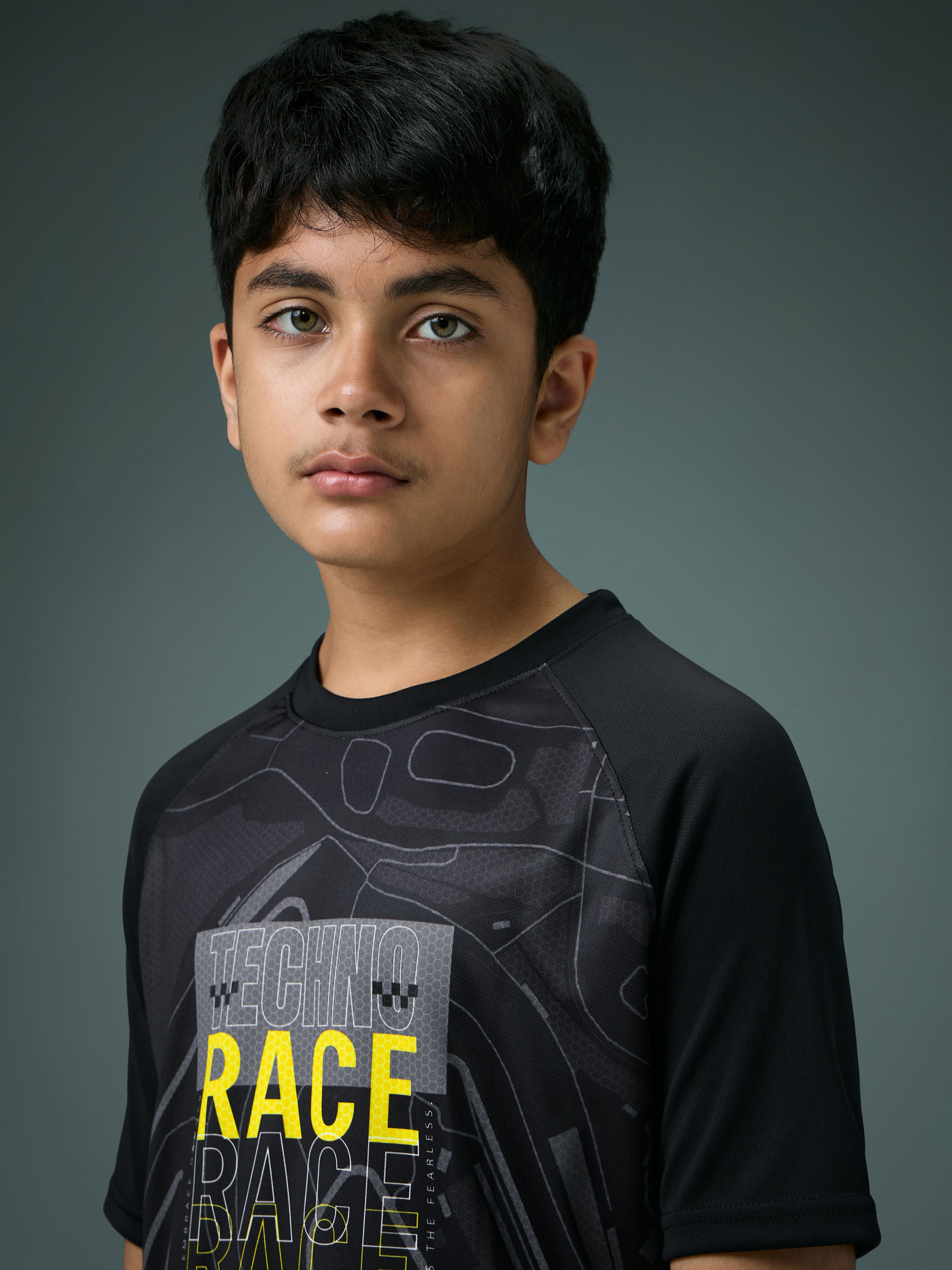 Technosport Kids Crew Neck Tshirt - BR121 - BLACK