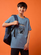 Technosport Kids Crew Neck Tshirt - BR121 - BLUE STONE
