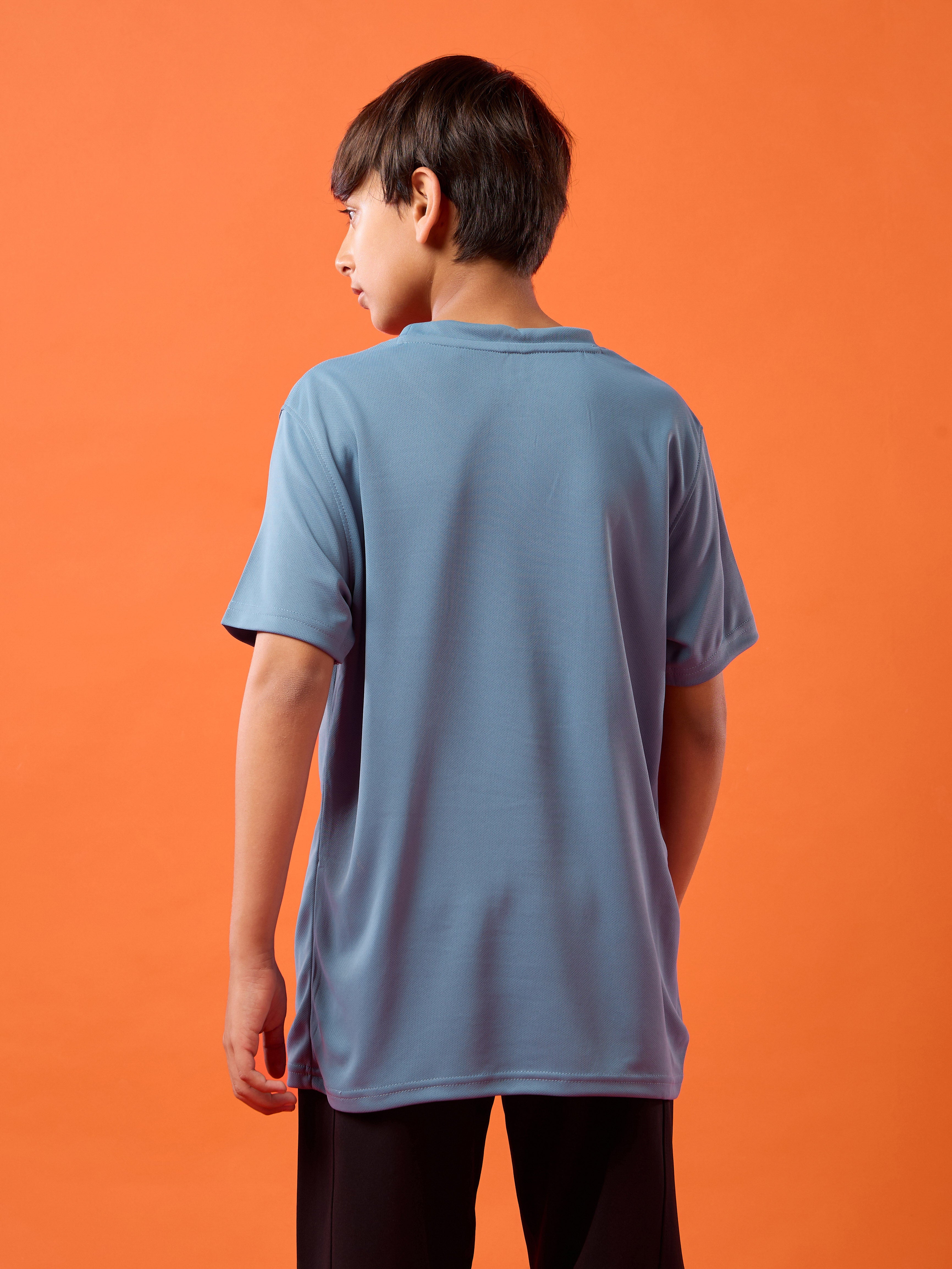 Technosport Kids Crew Neck Tshirt - BR121 - BLUE STONE