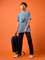Technosport Kids Crew Neck Tshirt - BR121 - BLUE STONE