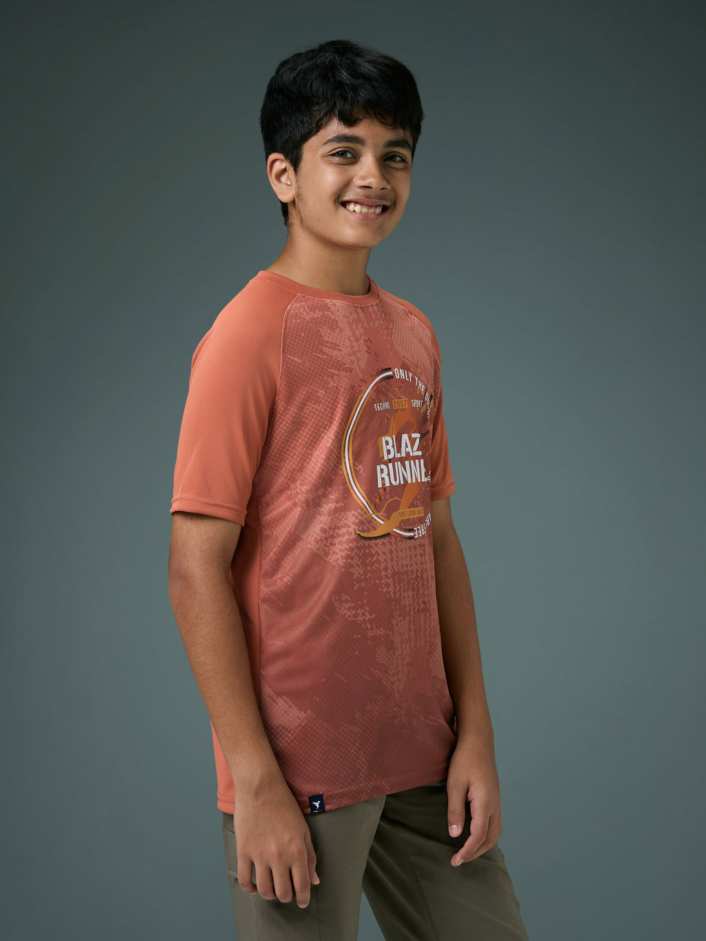 Technosport Kids Crew Neck Tshirt - BR121 - CHILLI FLAKES