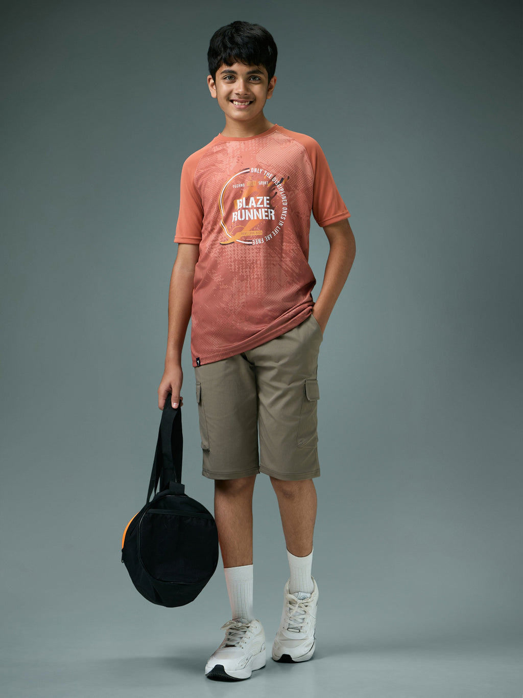 Technosport Kids Crew Neck Tshirt - BR121 - CHILLI FLAKES