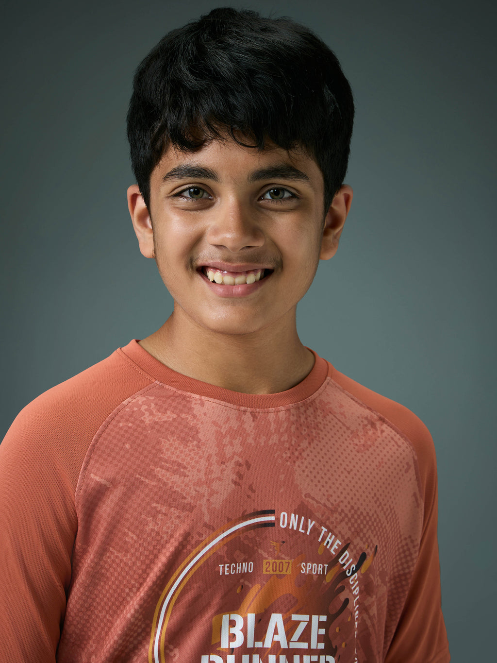Technosport Kids Crew Neck Tshirt - BR121 - CHILLI FLAKES