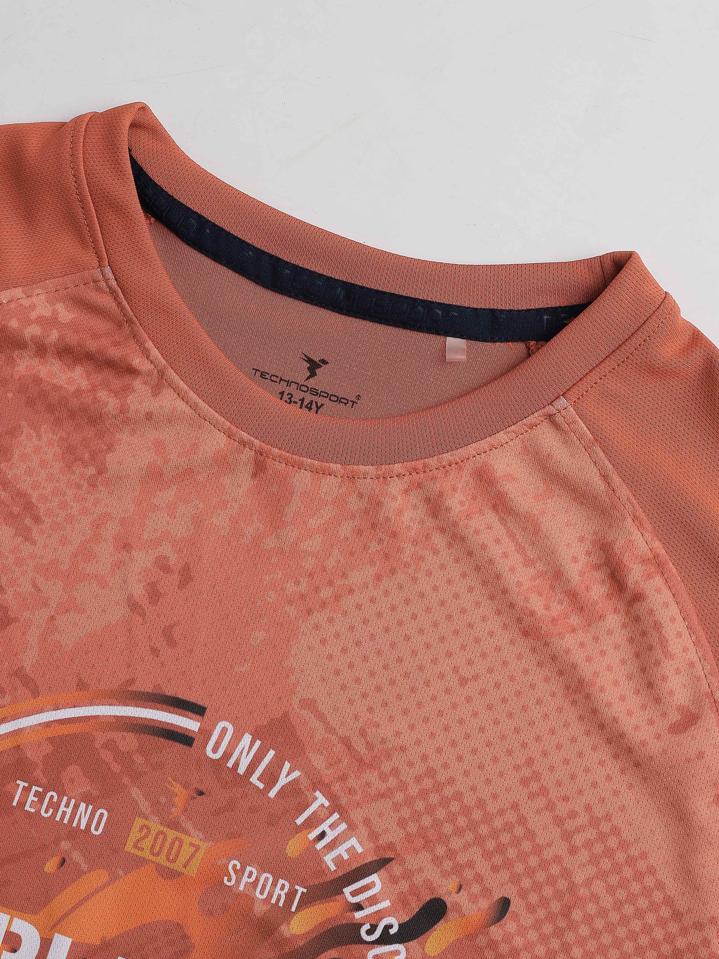 Technosport Kids Crew Neck Tshirt - BR121 - CHILLI FLAKES