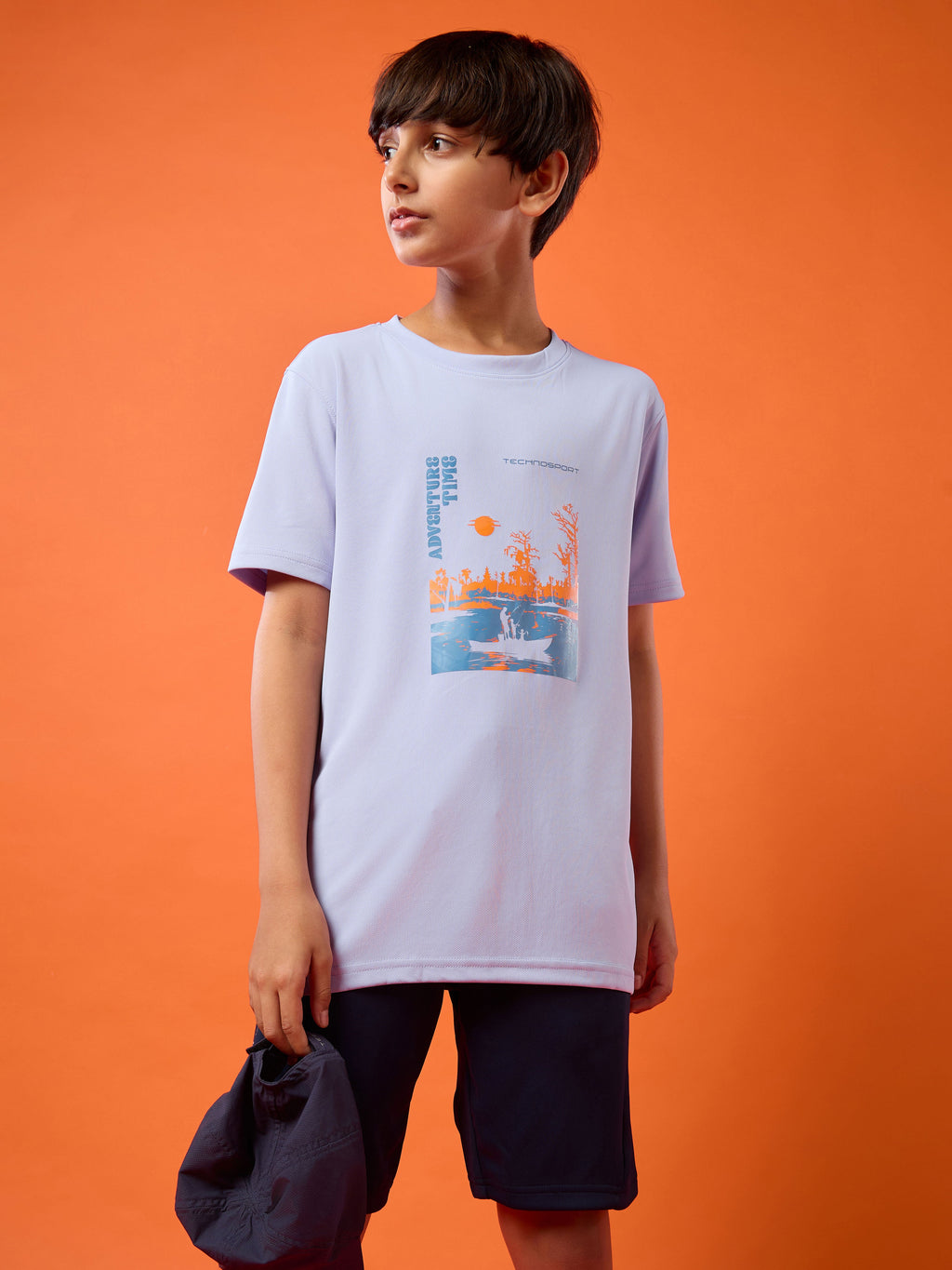 Technosport Kids Crew Neck Tshirt - BR121 - HEATHER