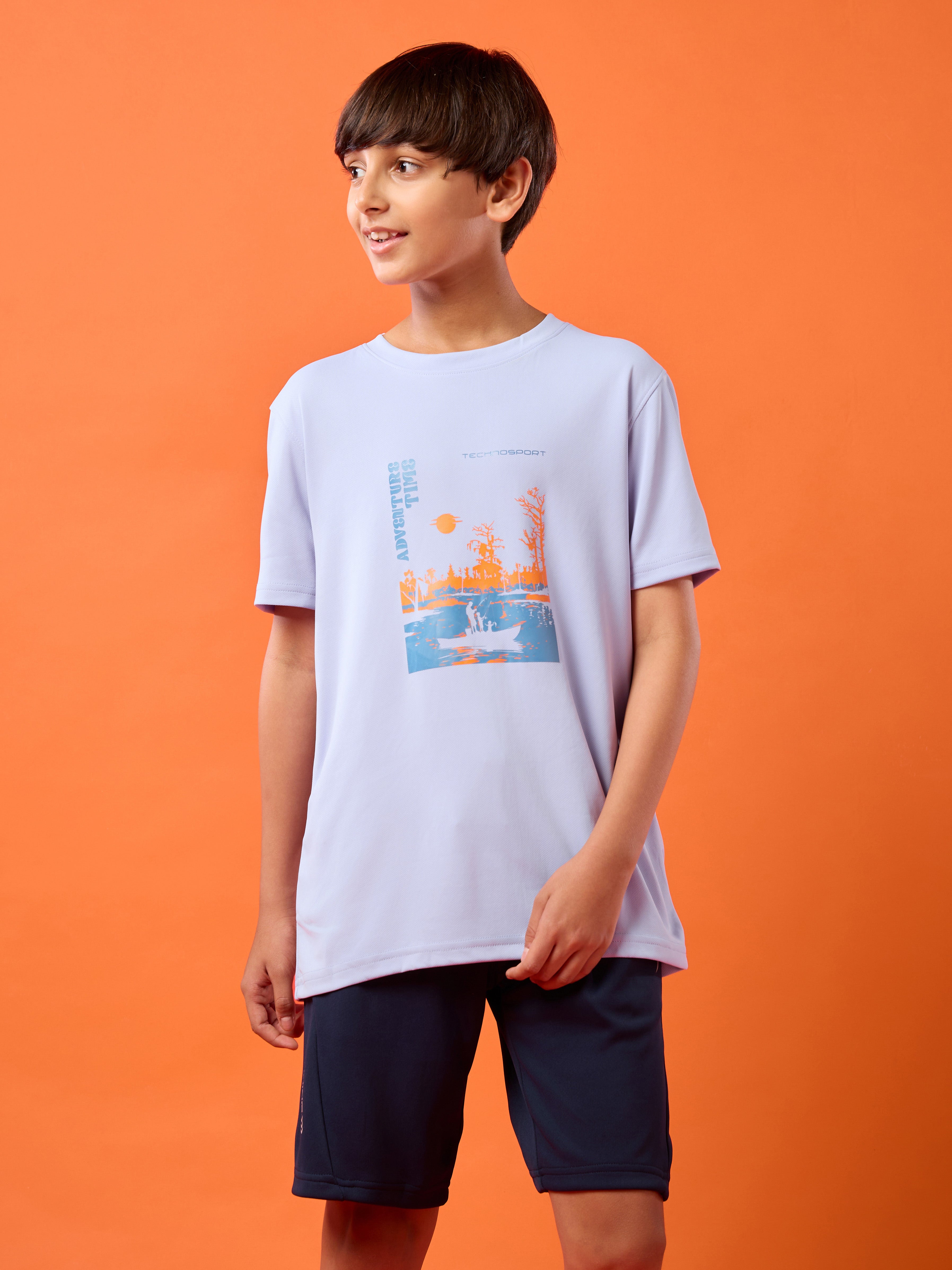 Technosport Kids Crew Neck Tshirt - BR121 - HEATHER