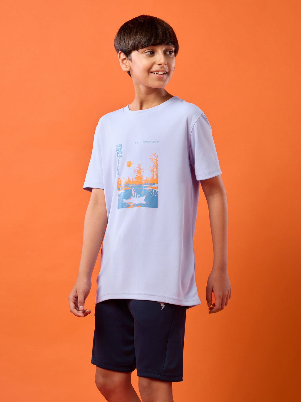 Technosport Kids Crew Neck Tshirt - BR121 - HEATHER