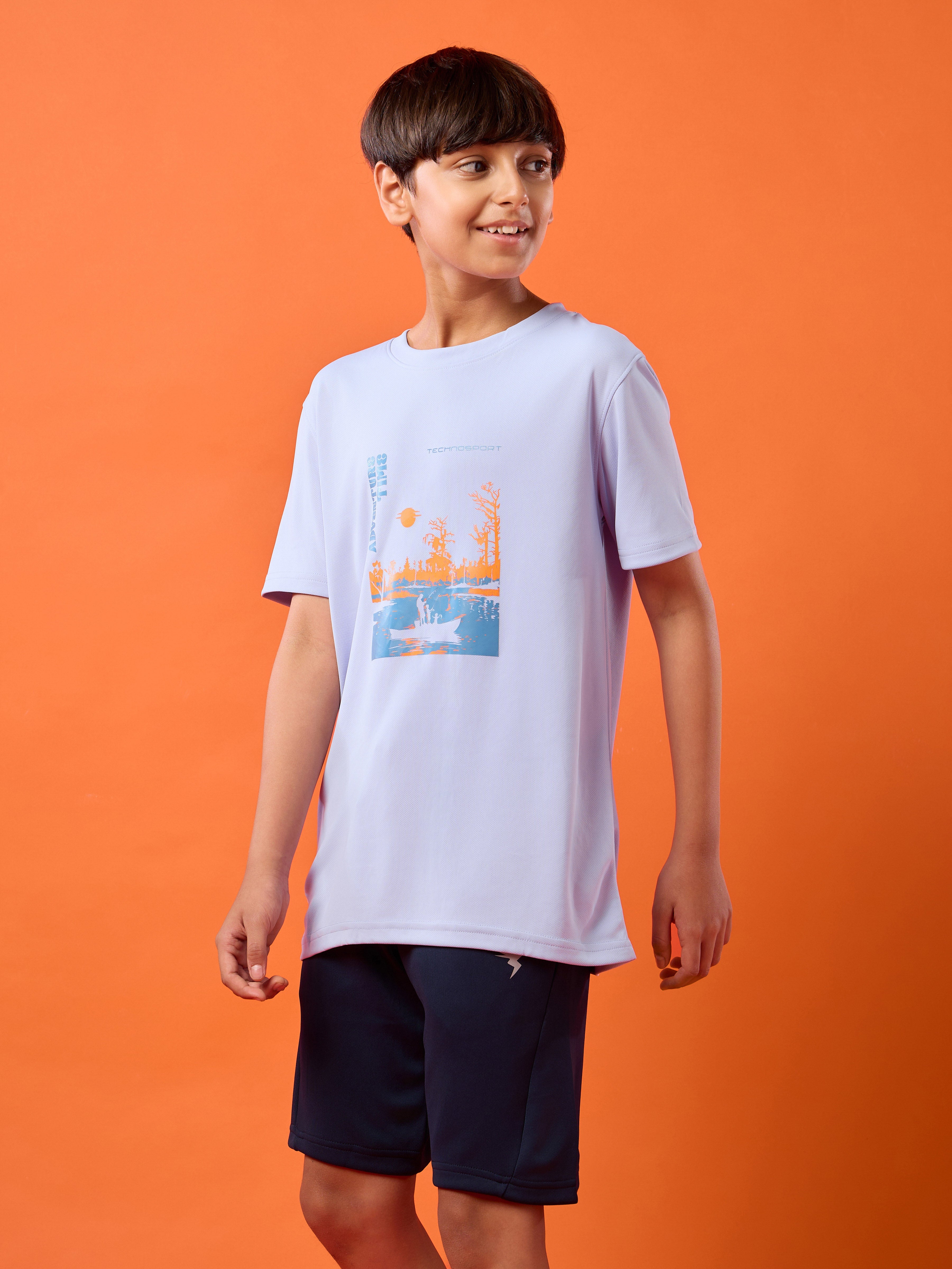 Technosport Kids Crew Neck Tshirt - BR121 - HEATHER
