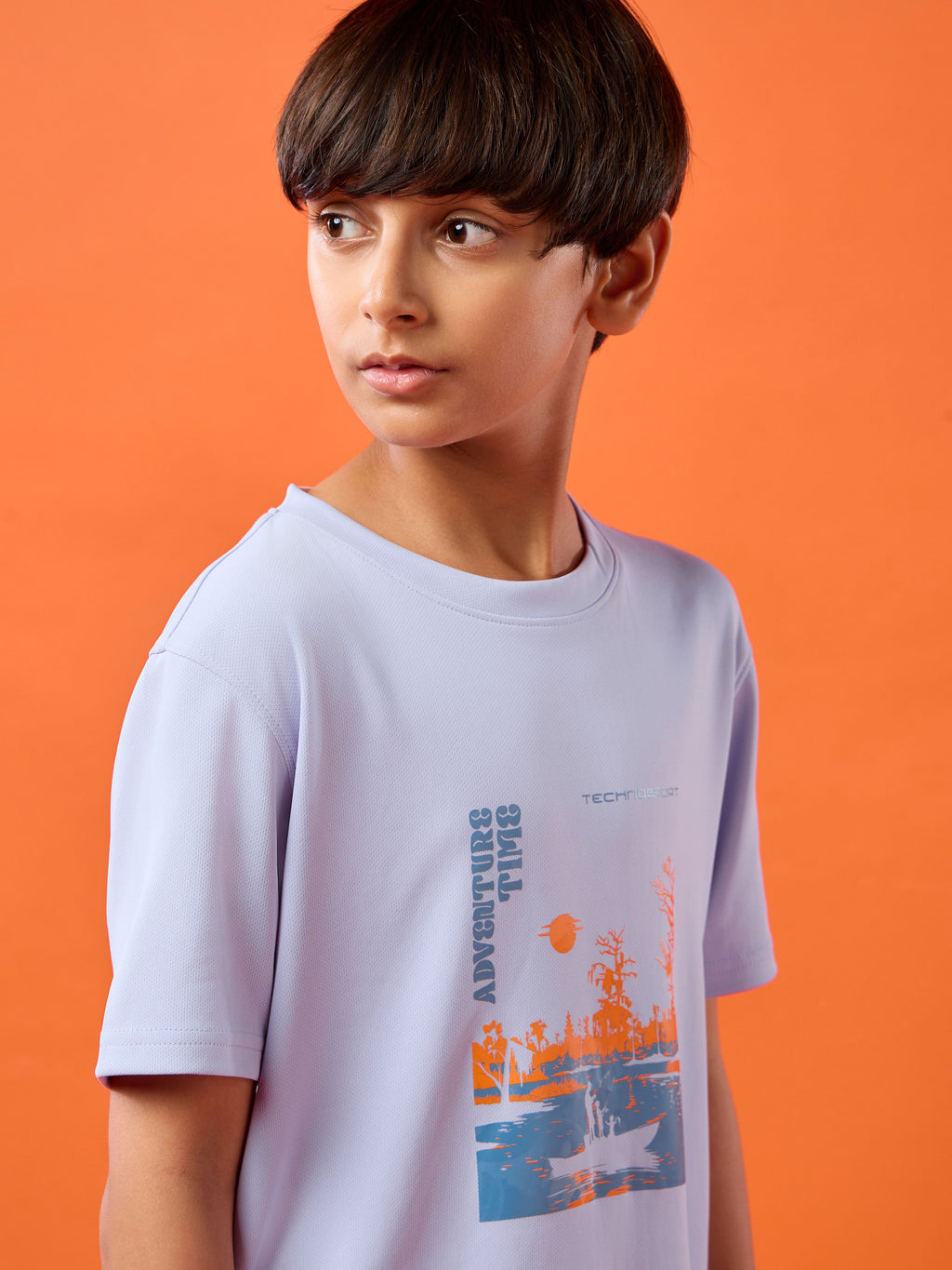 Technosport Kids Crew Neck Tshirt - BR121 - HEATHER