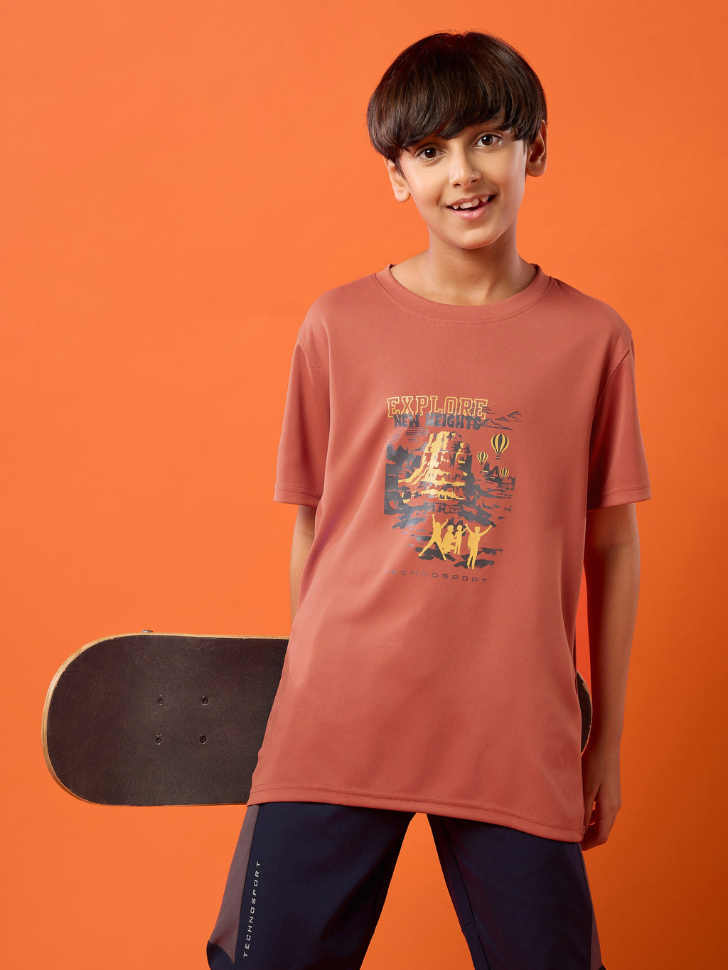 Technosport Kids Crew Neck Tshirt - BR121 - MARSALA