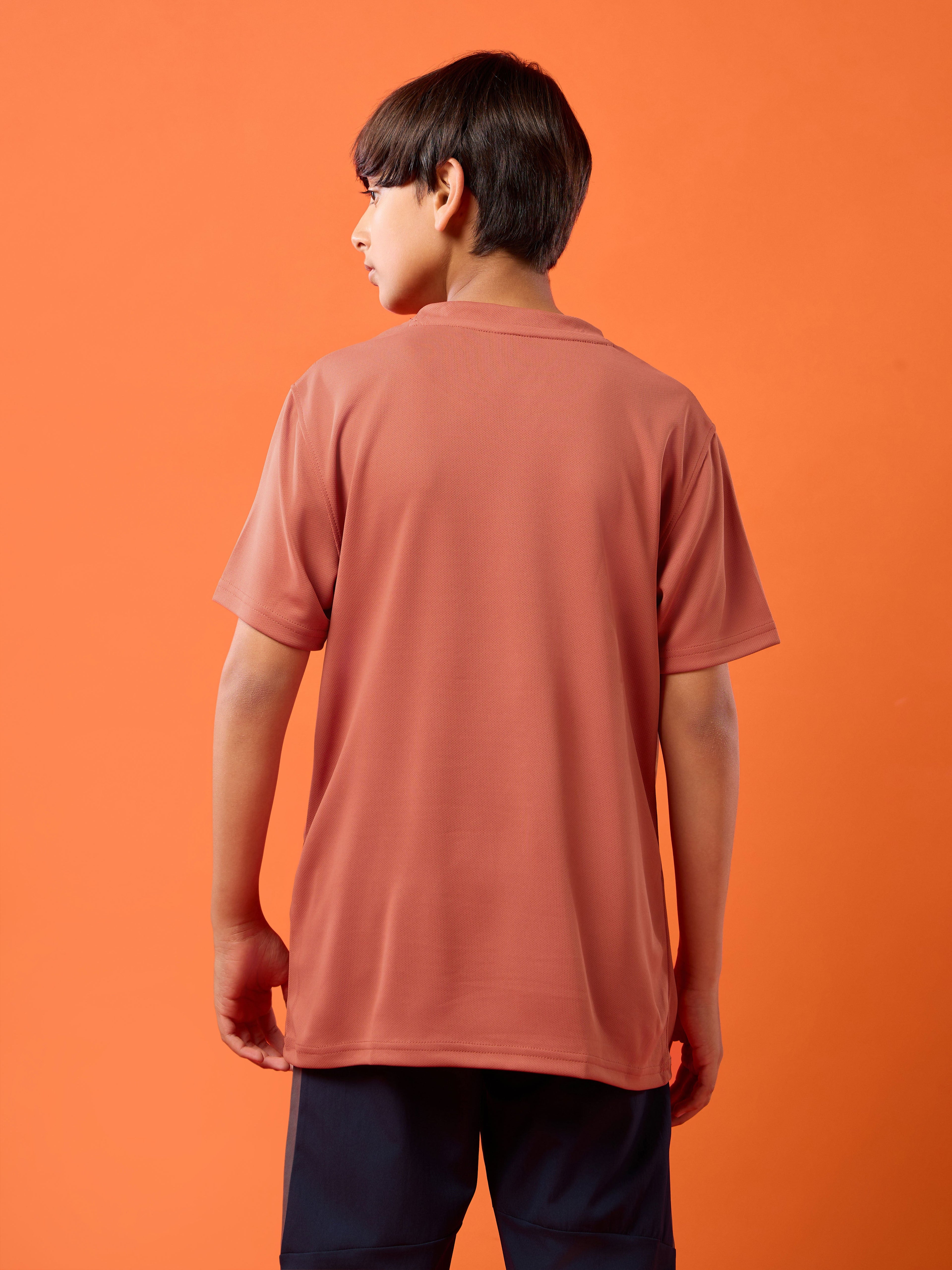 Technosport Kids Crew Neck Tshirt - BR121 - MARSALA