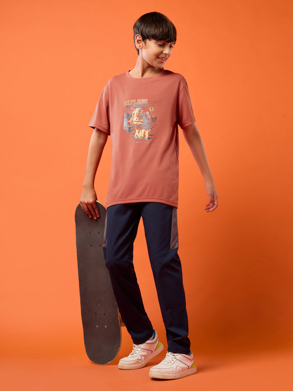 Technosport Kids Crew Neck Tshirt - BR121 - MARSALA