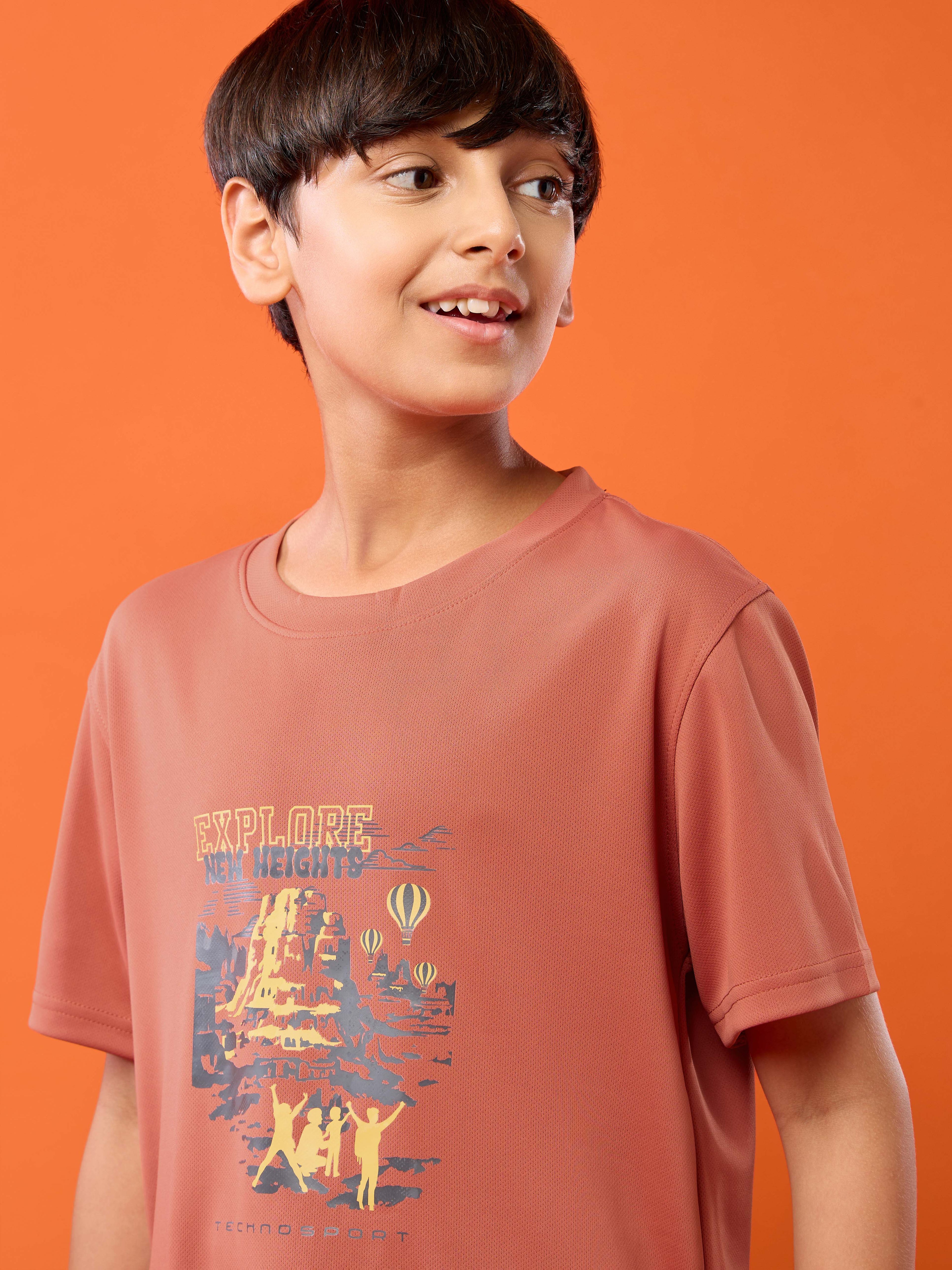 Technosport Kids Crew Neck Tshirt - BR121 - MARSALA
