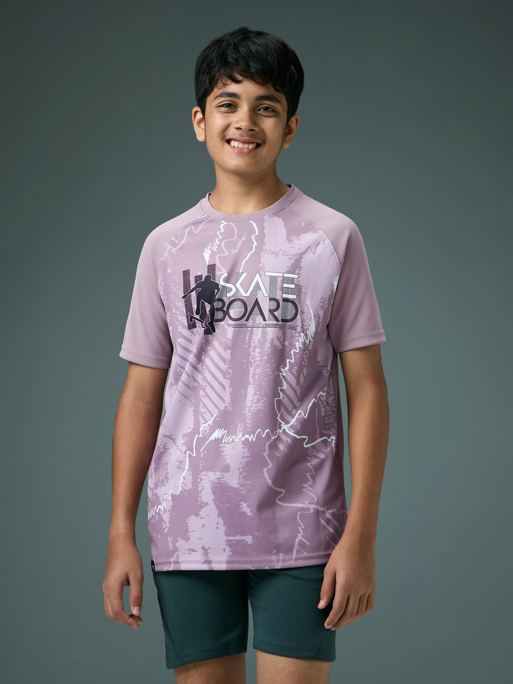 Technosport Kids Crew Neck Tshirt - BR121 - MODERN BROWN