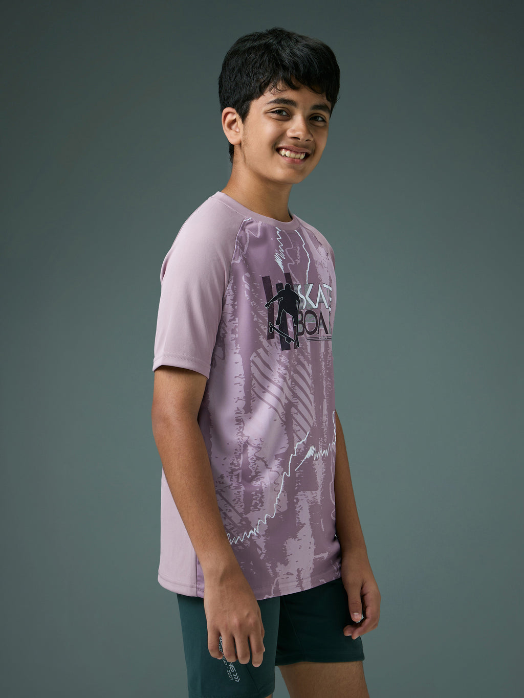 Technosport Kids Crew Neck Tshirt - BR121 - MODERN BROWN