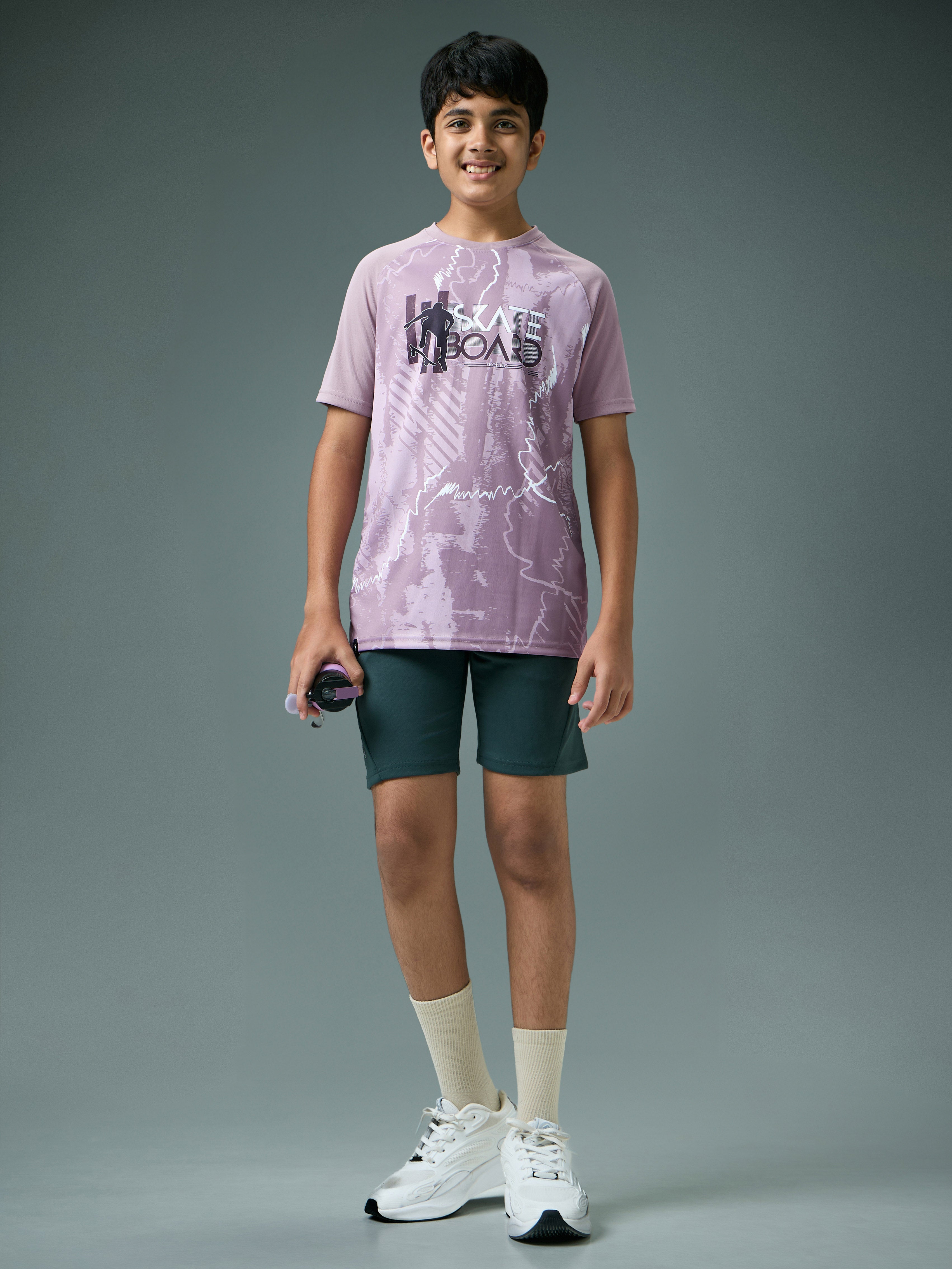 Technosport Kids Crew Neck Tshirt - BR121 - MODERN BROWN