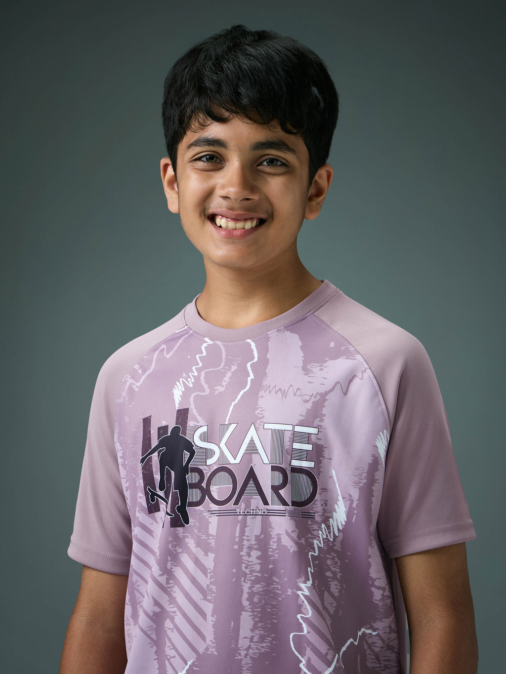 Technosport Kids Crew Neck Tshirt - BR121 - MODERN BROWN