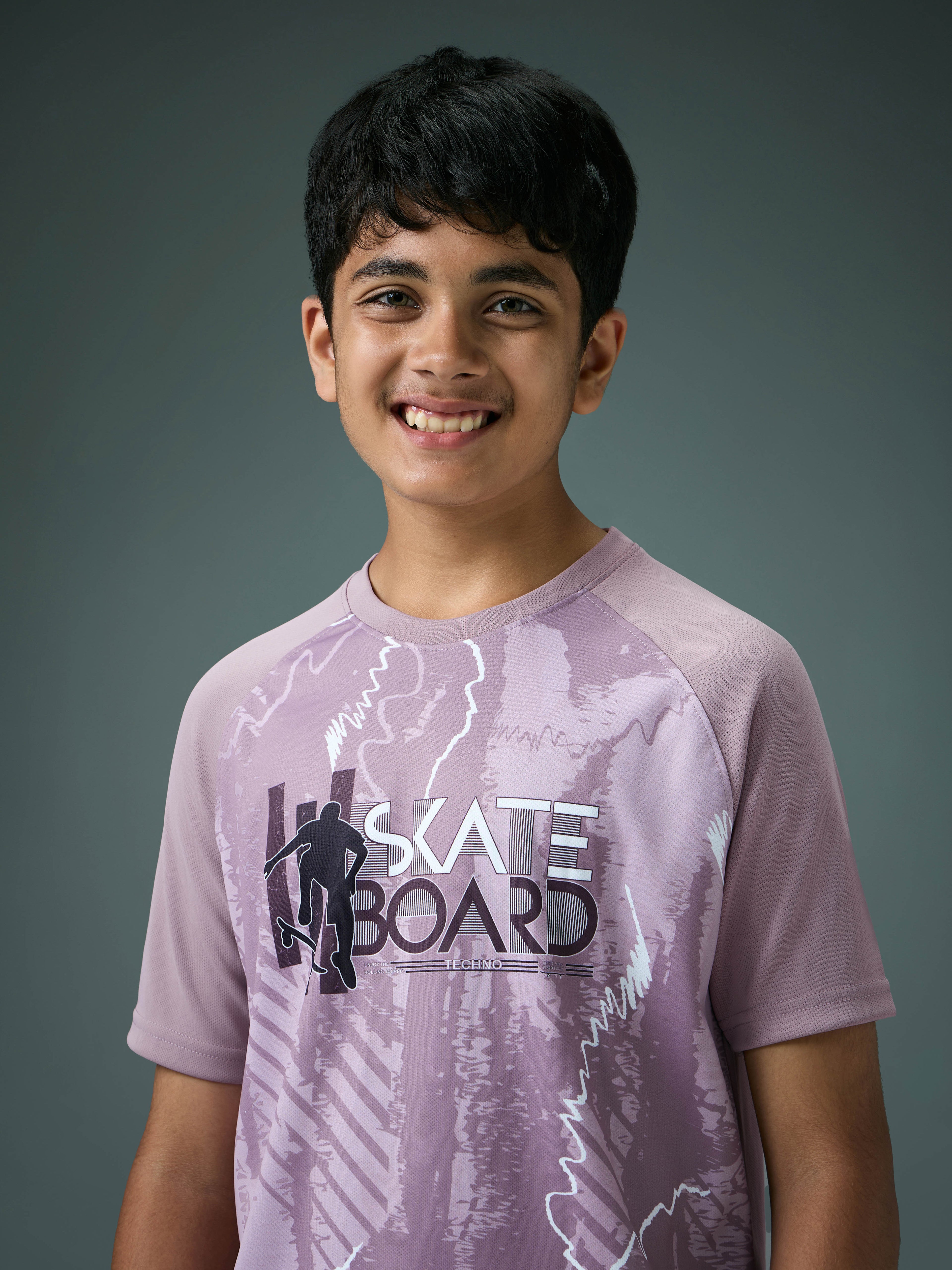 Technosport Kids Crew Neck Tshirt - BR121 - MODERN BROWN