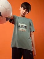 Technosport Kids Crew Neck Tshirt - BR121 - MYRTLE