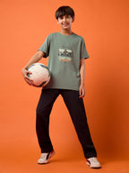 Technosport Kids Crew Neck Tshirt - BR121 - MYRTLE