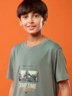 Technosport Kids Crew Neck Tshirt - BR121 - MYRTLE